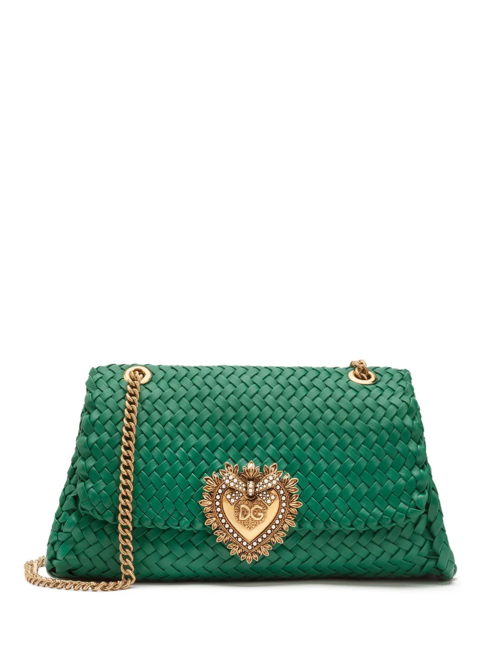 

Dolce & Gabbana large Devotion braided shoulder bag - Green