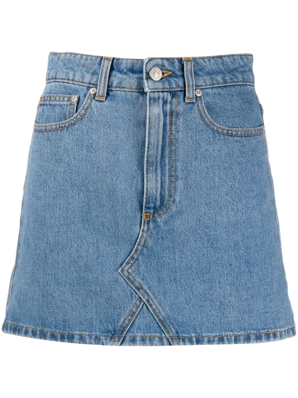 fitted denim mini skirt