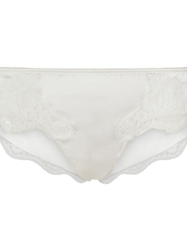 lace-detail satin briefs