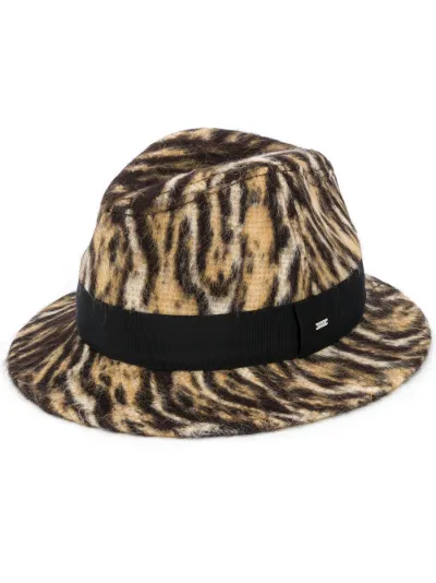 ocelot-print fedora hat | Saint Laurent 