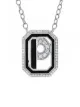 Image 2 of Colette 18kt white gold Gatsby P initial diamond and black enamel necklace