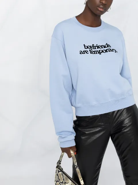 white slogan sweatshirt