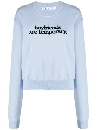 white slogan sweatshirt