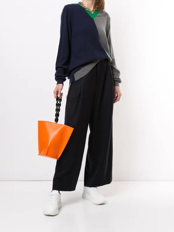 checkered cropped trousers