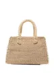 Image 1 of Aranaz beaded detail raffia tote bag