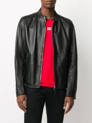 hugo boss leather jacket mens price