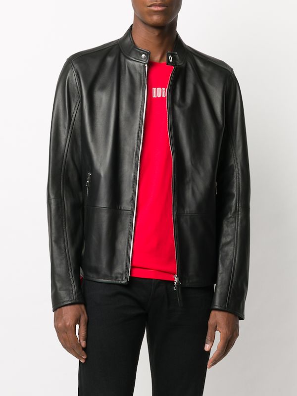 boss hugo boss leather jacket