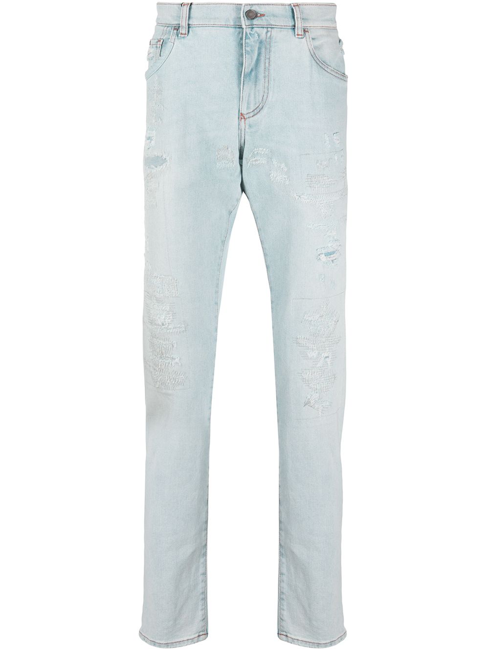 Dolce And Gabbana Ripped Straight Leg Jeans Farfetch