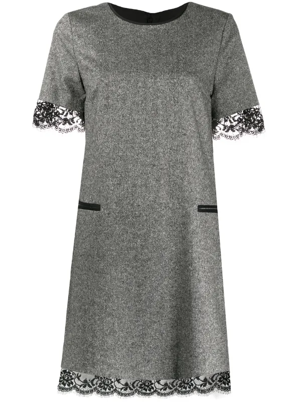 black lace hem dress