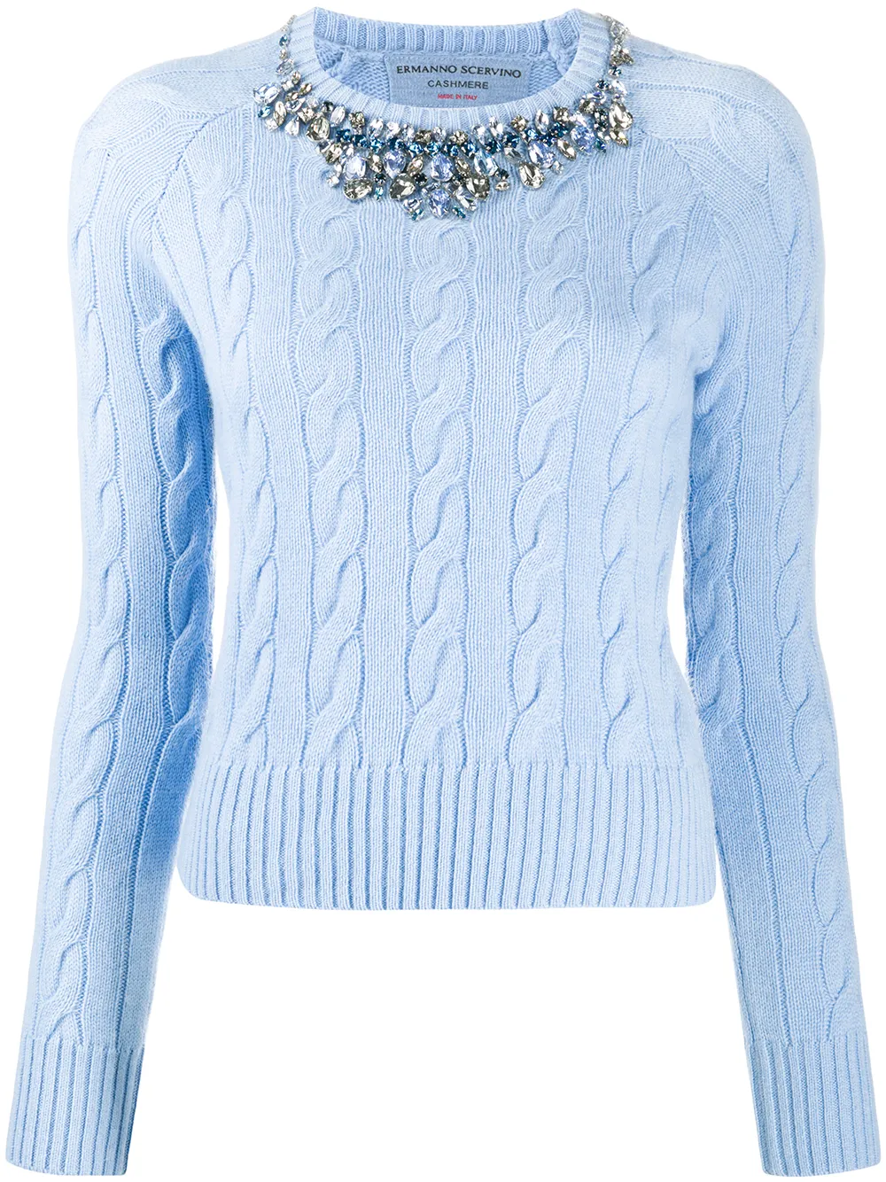 

Ermanno Scervino crystal-embellished collar jumper - Blue