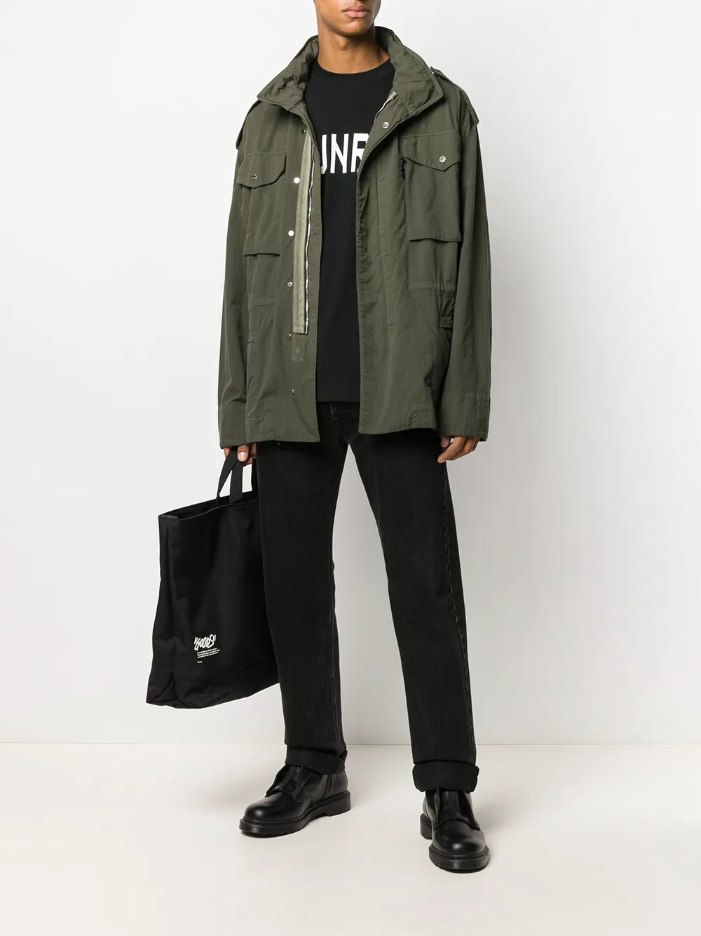 Off-White Jack met capuchon Groen