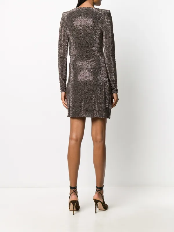 knee length dresses for ladies Yves Saint Laurent Metallic Draped Gown
