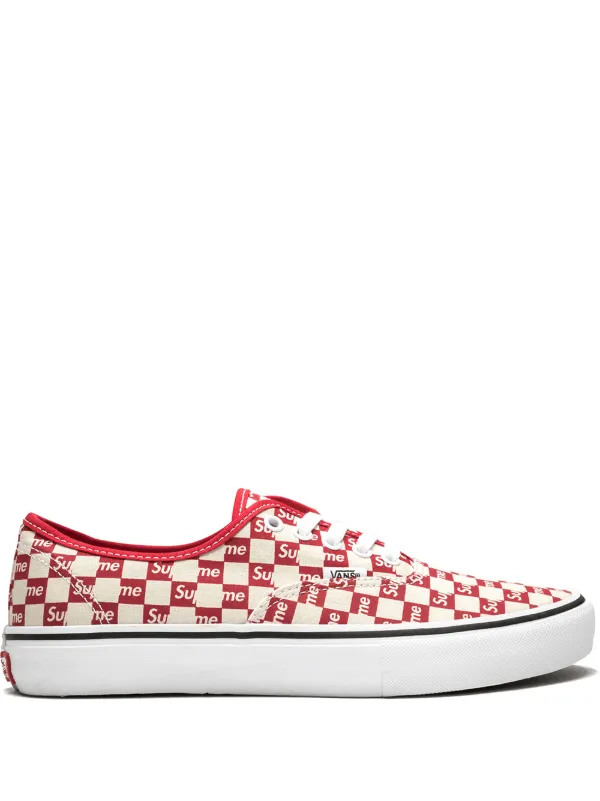 Shop white \u0026 red Vans x Supreme 