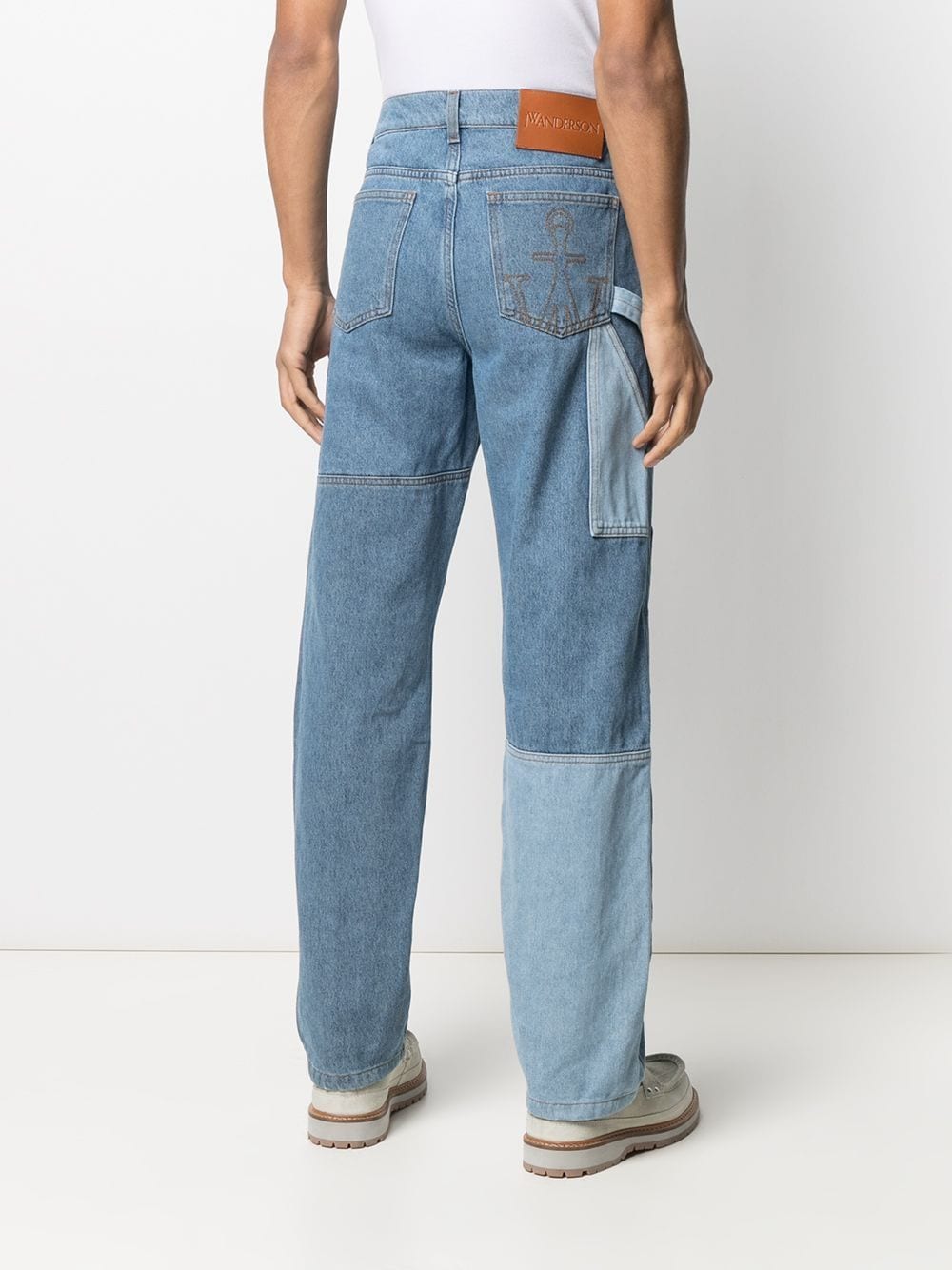 Shop Jw Anderson Patchwork-effect Jeans In Denim Blue