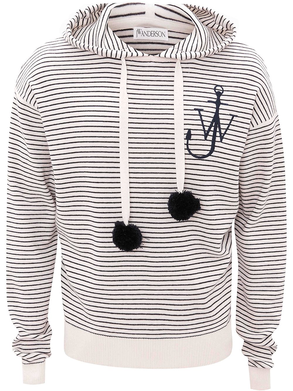 фото Jw anderson pom pom striped hoodie