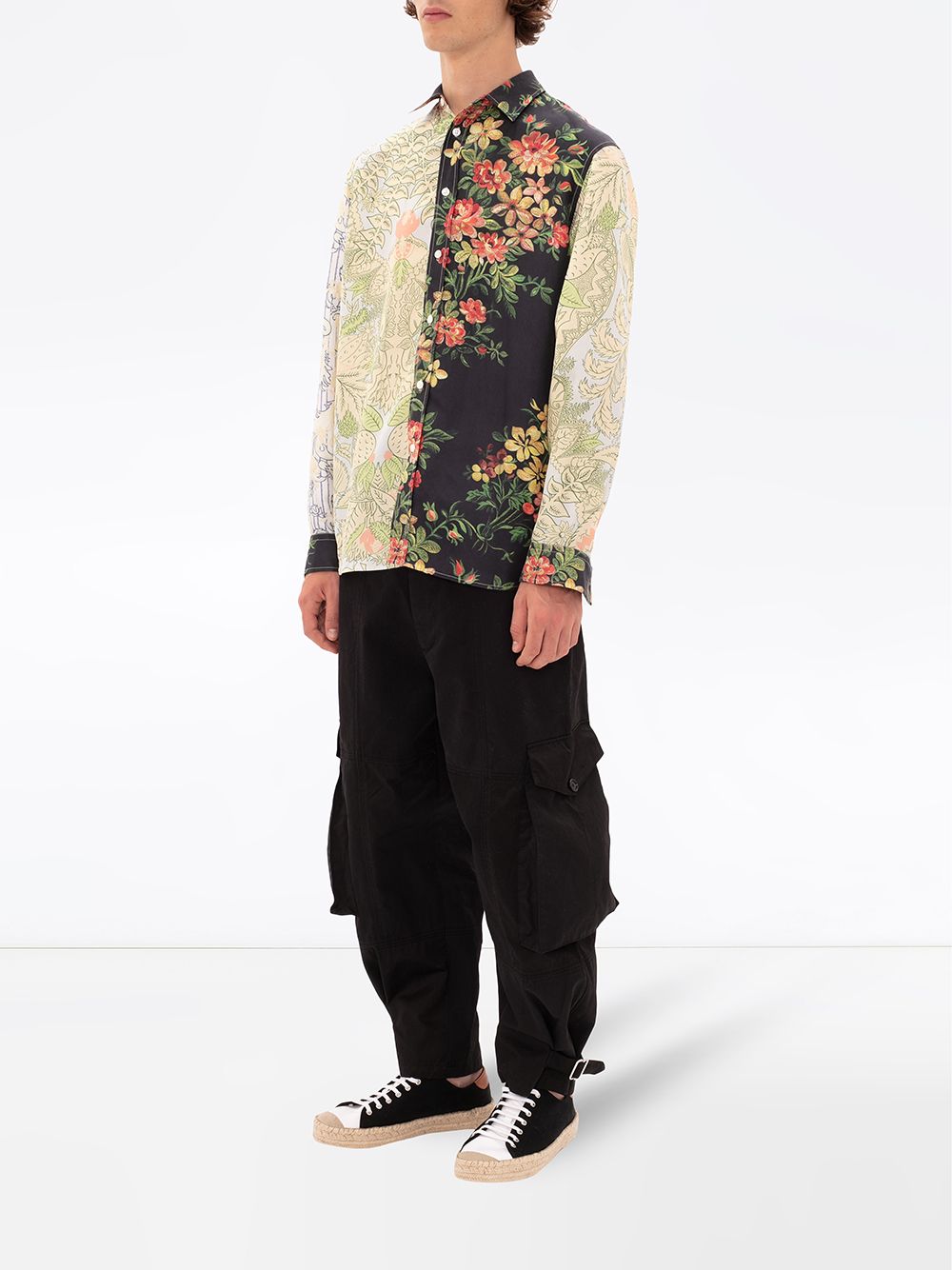 JW Anderson Panelled Floral Print Shirt - Farfetch