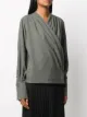Beaufille buttoned wrap-style blouse