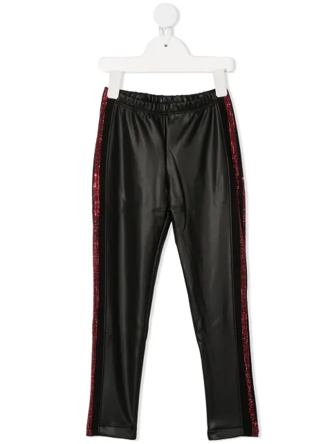 Monnalisa crystal-side skinny trousers