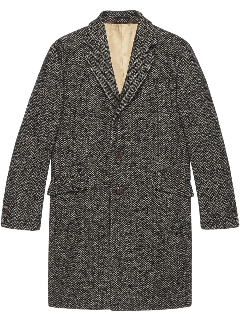 фото Gucci однобортное пальто с узором в елочку