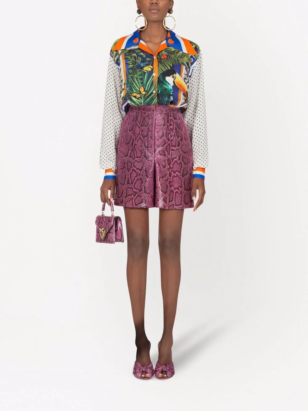 Dolce & Gabbana Bermuda shorts met slangenprint Roze