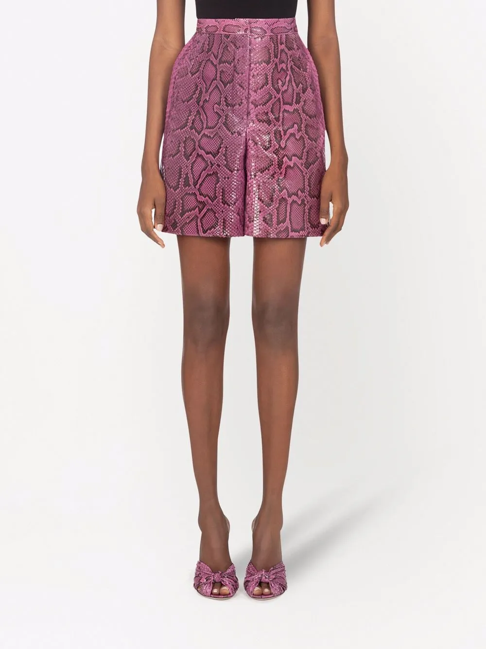 Dolce & Gabbana Bermuda shorts met slangenprint Roze
