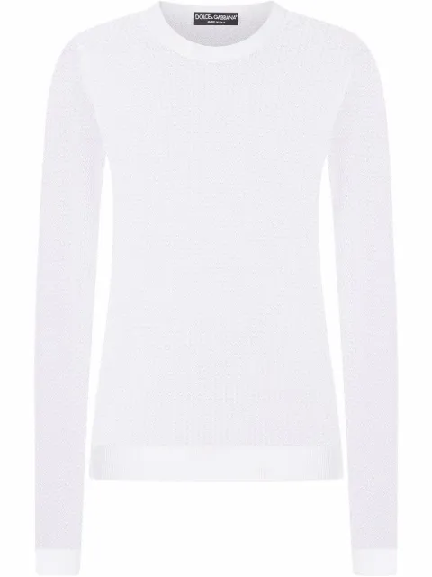 Dolce & Gabbana semi-sheer lace-detail knitted top