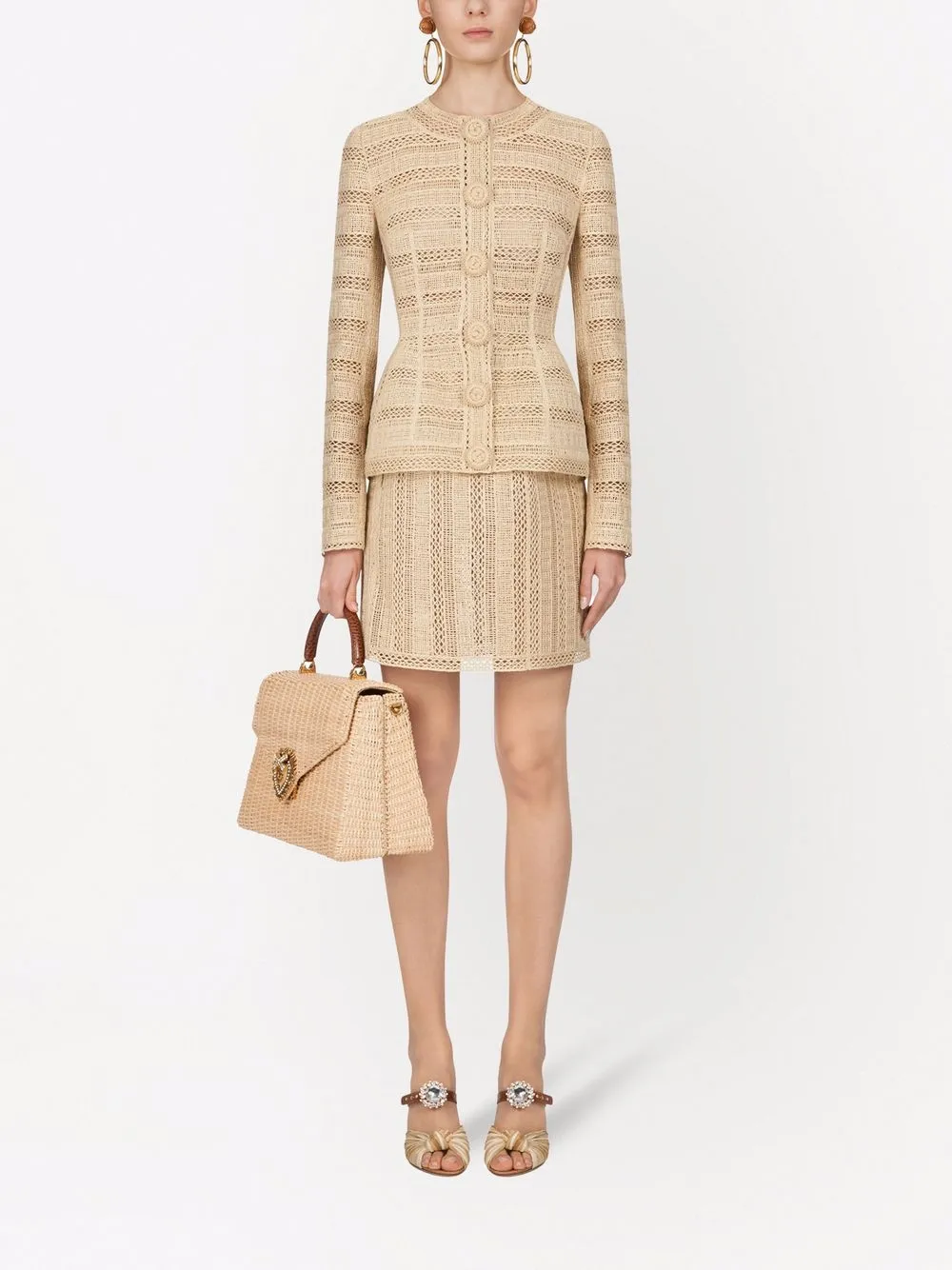 Dolce & Gabbana Gehaakte mini-rok - Beige