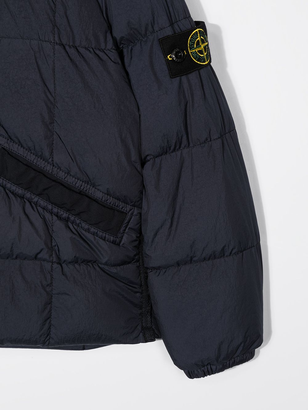 фото Stone island junior стеганая куртка с капюшоном