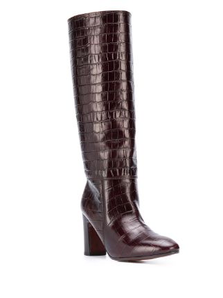 Enis crocodile-effect knee boots展示图