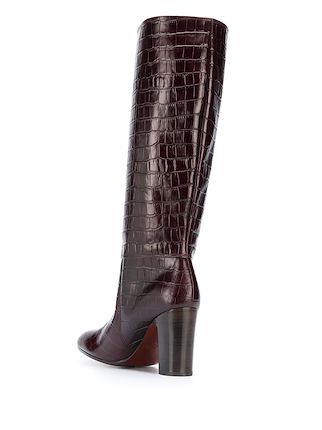 Enis crocodile-effect knee boots展示图