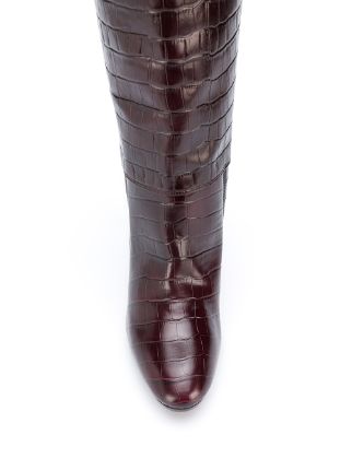 Enis crocodile-effect knee boots展示图