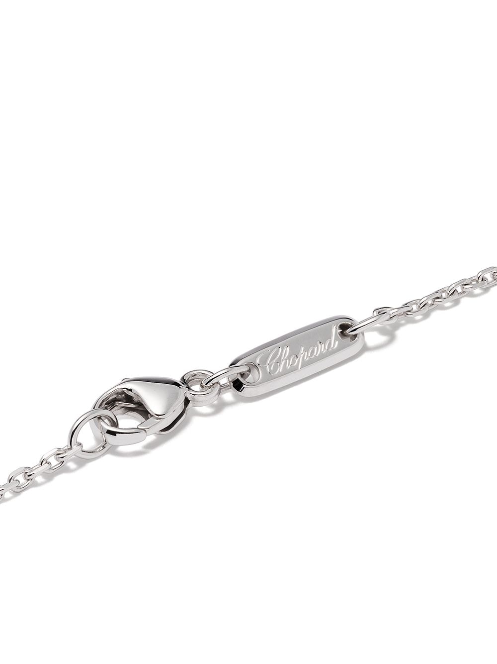 Shop Chopard 18kt White Gold Precious Lace Vague Diamond Necklace In Silver