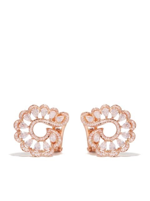 Chopard - 18kt rose gold Precious Lace Vague diamond swirl earrings