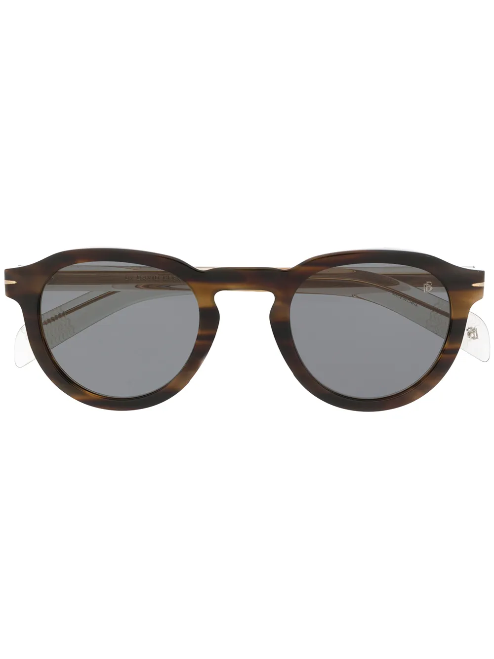 Image 1 of Eyewear by David Beckham round-frame havana sunglasses