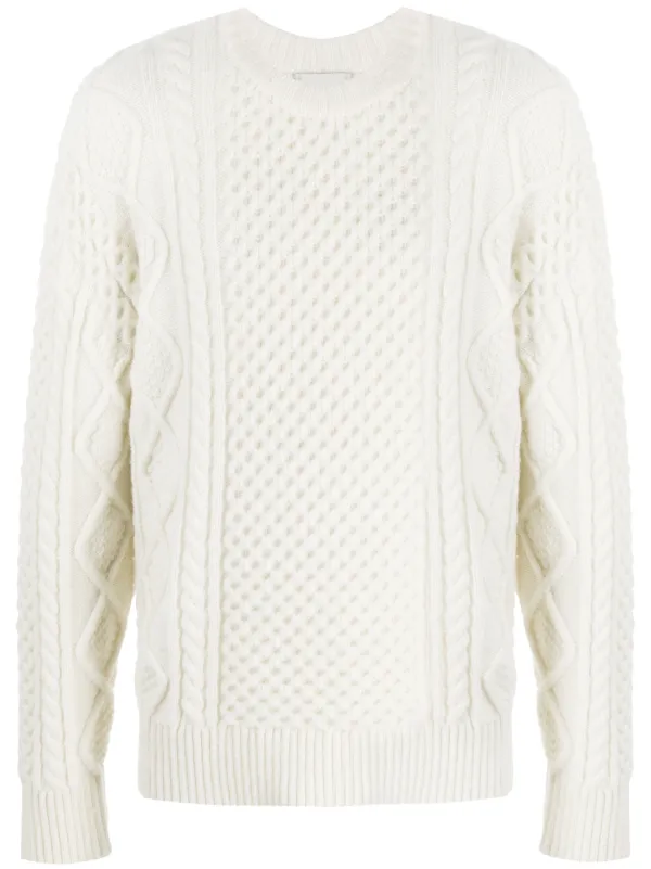 cable knit jumper white