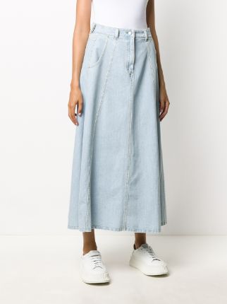 high-waisted denim skirt展示图