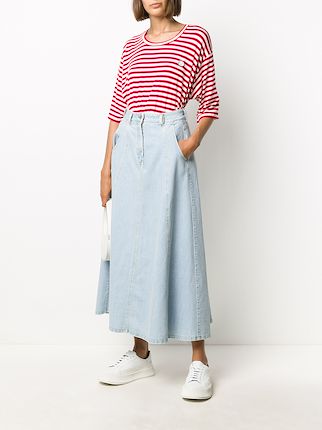 high-waisted denim skirt展示图