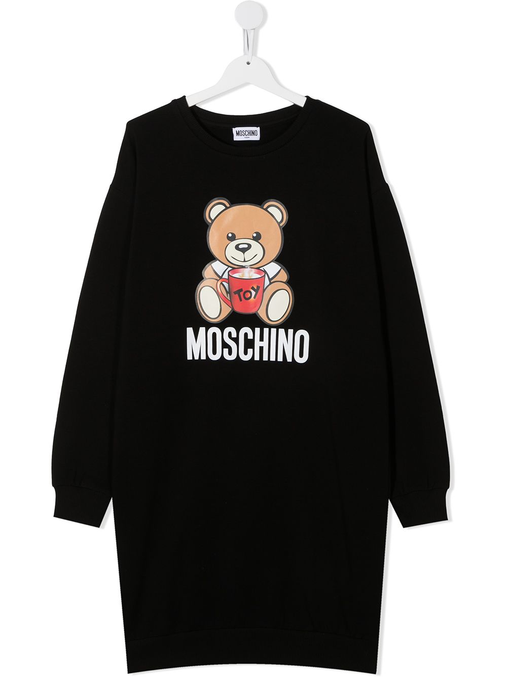 фото Moschino kids платье-толстовка с принтом