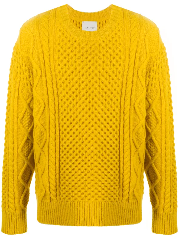 yellow cable sweater