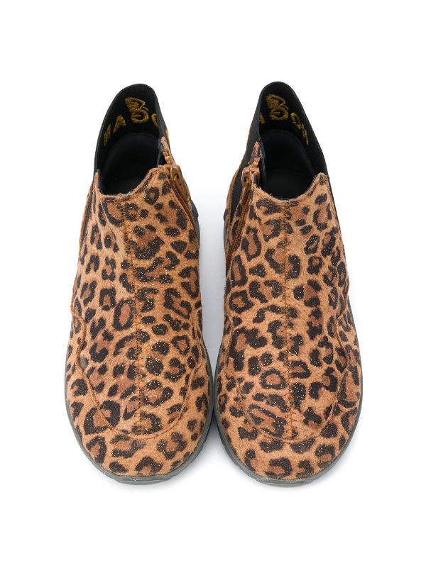 leopard print ankle boots flat