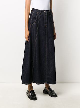 high-waisted denim skirt展示图