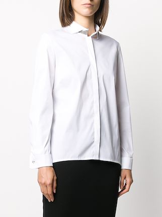 embellished collar long-sleeved shirt展示图