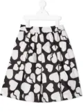 MSGM Kids heart-print A-line skirt - Black
