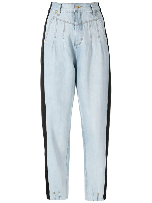 black and blue two tone jeans