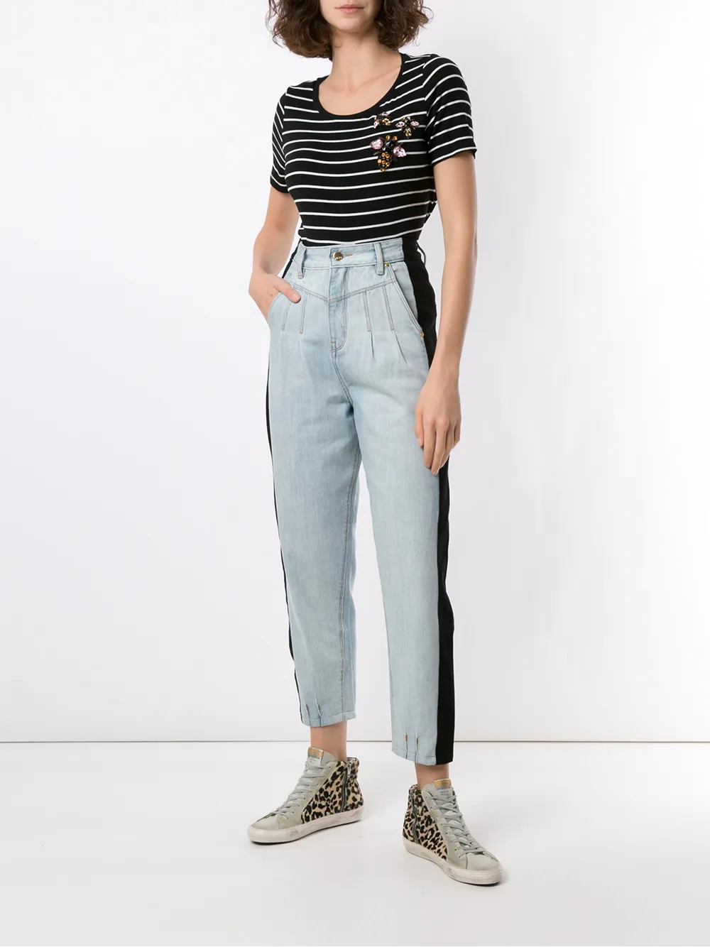 фото Amapô two-tone denim trousers