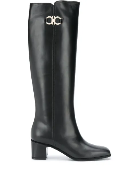 Ferragamo Gancini knee-high boots
