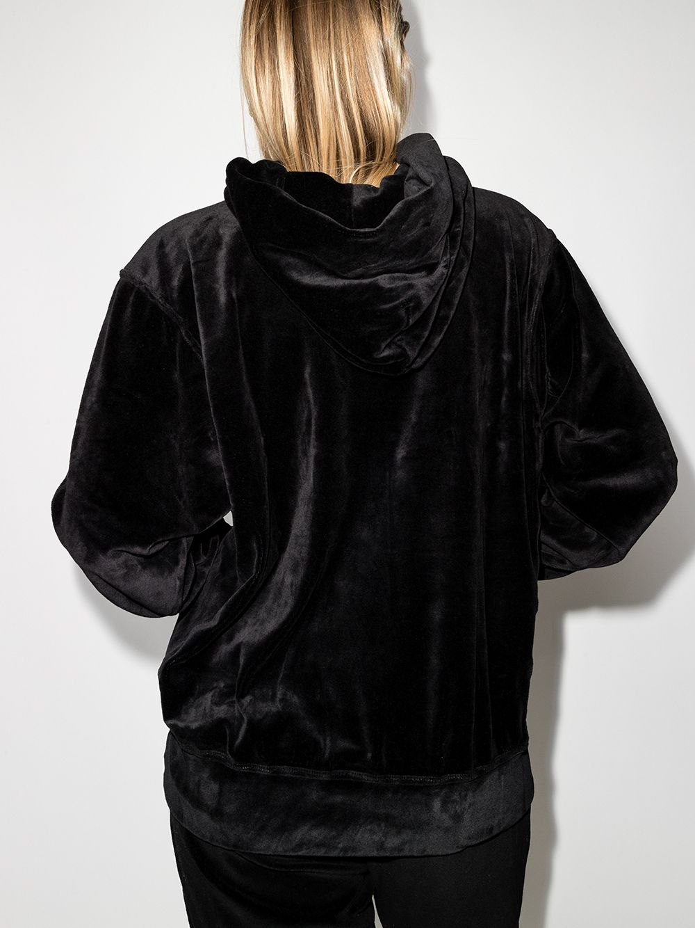 фото Les tien cropped velvet hoodie