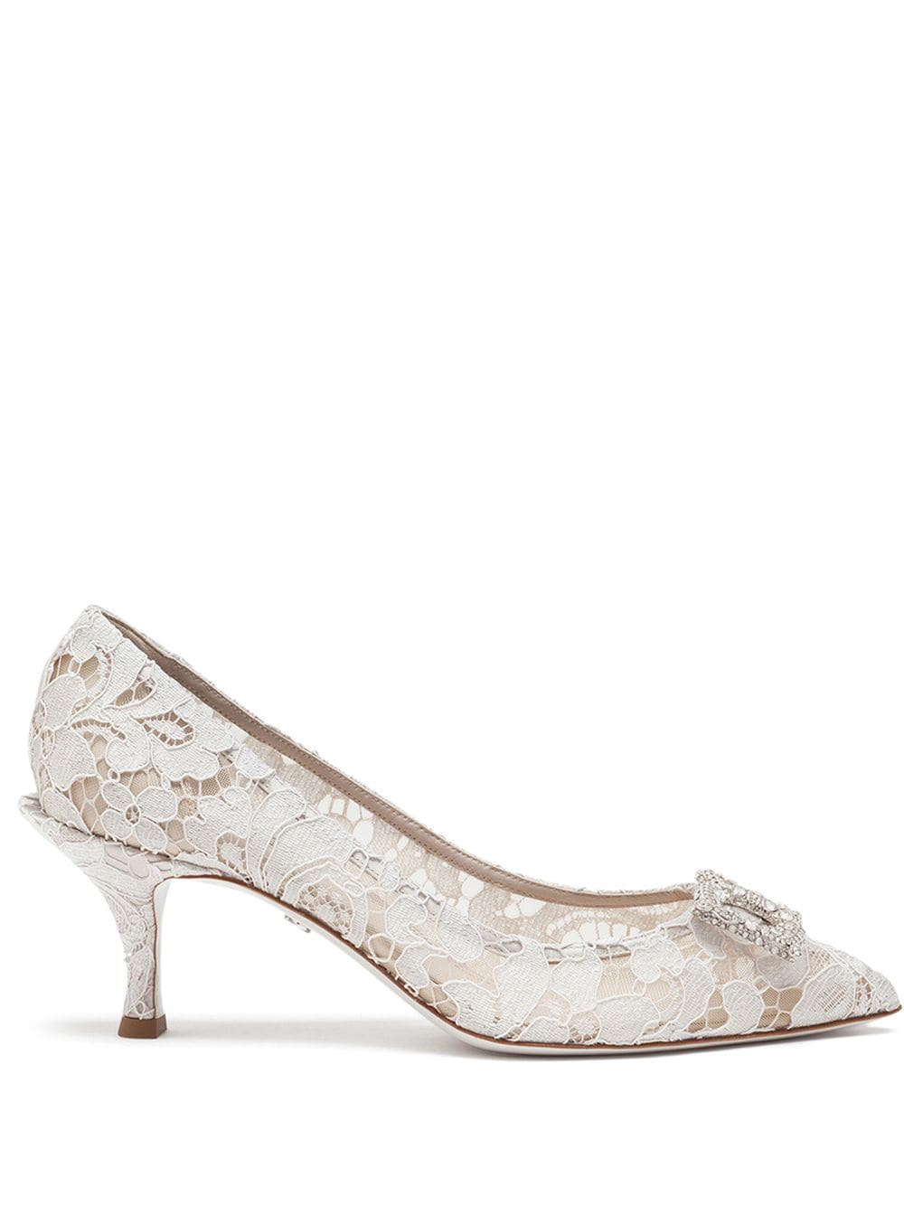 Dolce & Gabbana Taormina 60mm floral-lace pumps White