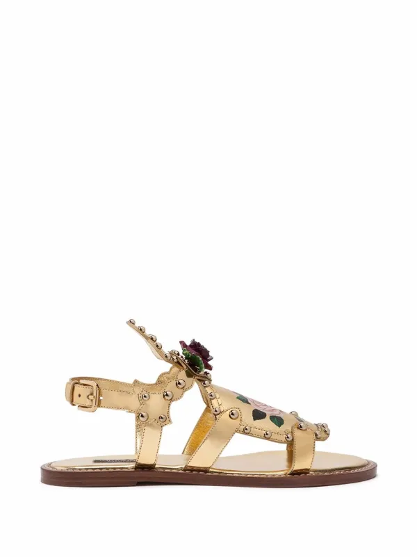 靴 Dolce&Gabbana Flower Motif Sandals 16563332_32215769_600.jpg