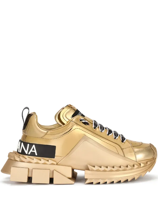 Dolce & Gabbana Metallic Logo Sneakers - Farfetch